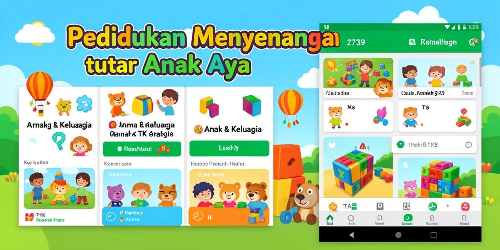 Antarmuka aplikasi Game Anak TK yang ceria dan edukatif.
