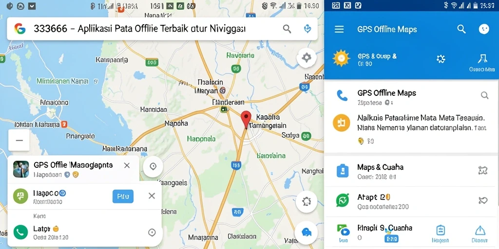 Antarmuka aplikasi GPS Offline Maps yang intuitif dan mudah digunakan.