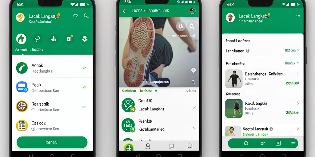 Tampilan antarmuka utama aplikasi Lacak Langkah 66K yang informatif.