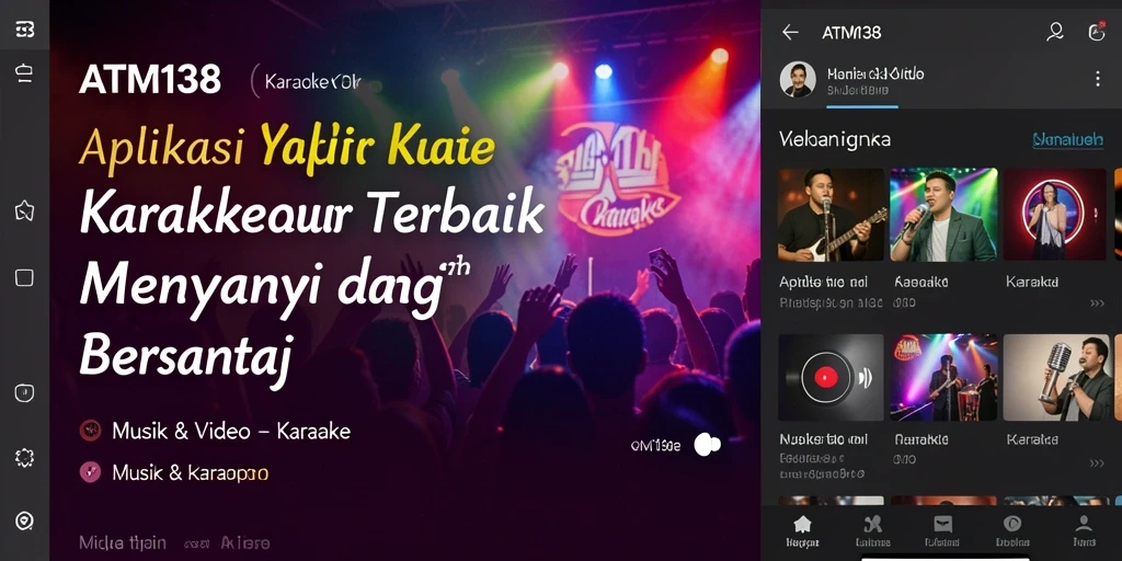 Antarmuka utama aplikasi Karaoke ATM138 yang menarik dan interaktif.