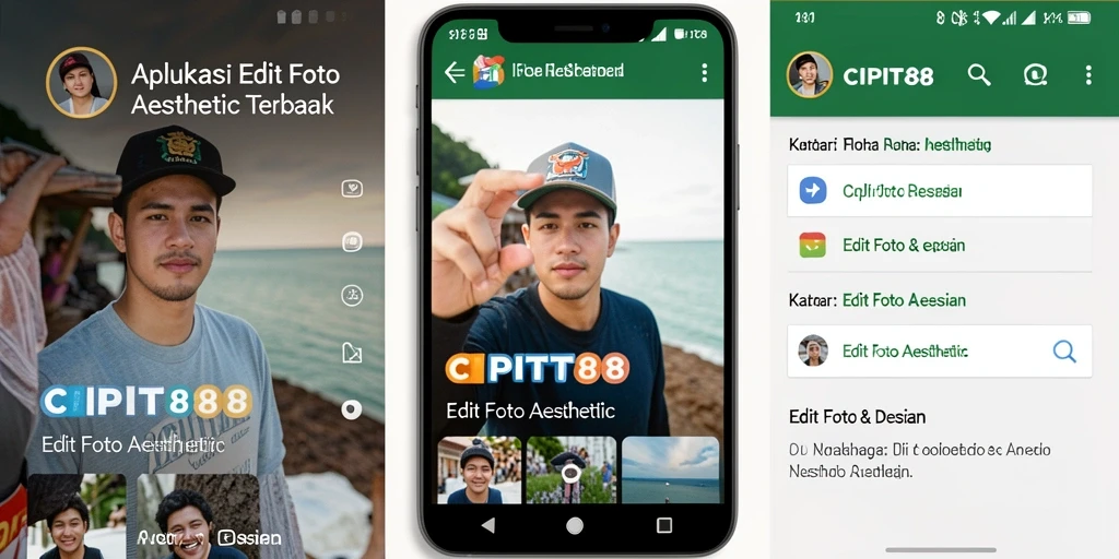 Antarmuka menarik aplikasi CIPIT88 dengan berbagai fitur editing aesthetic.