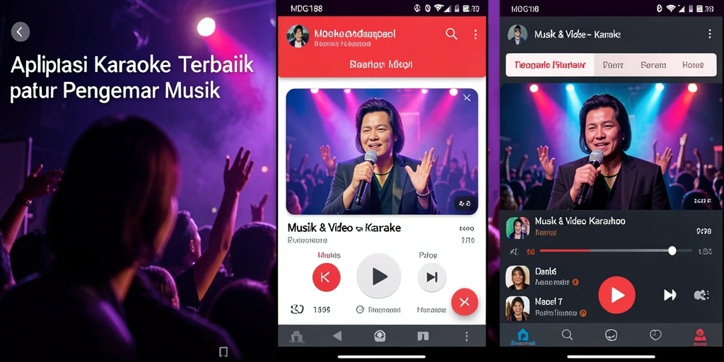 Tampilan antarmuka <strong>MDG188</strong> dengan fitur karaoke yang menarik.