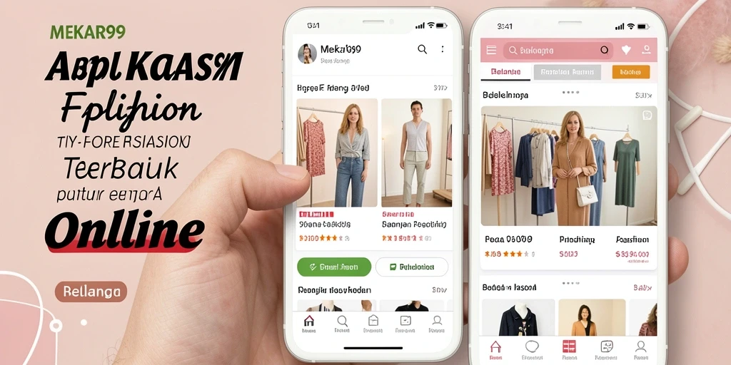 Tampilan antarmuka MEKAR99 yang user-friendly untuk belanja fashion.