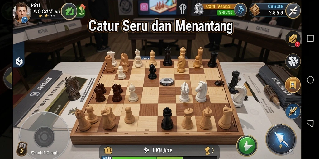 Antarmuka PG11 menunjukkan papan catur yang interaktif dan menarik.