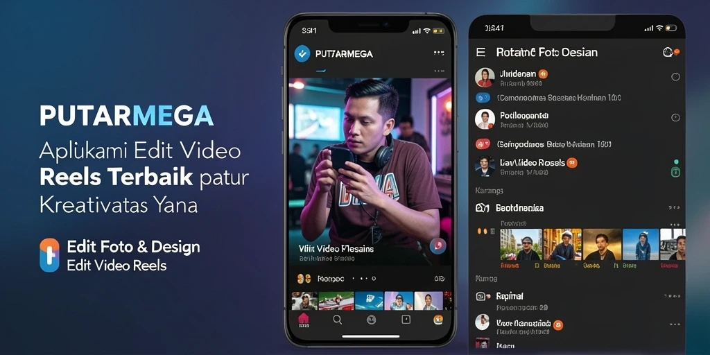 Screenshot antarmuka PUTARMEGA yang menampilkan fitur Edit Video Reels.