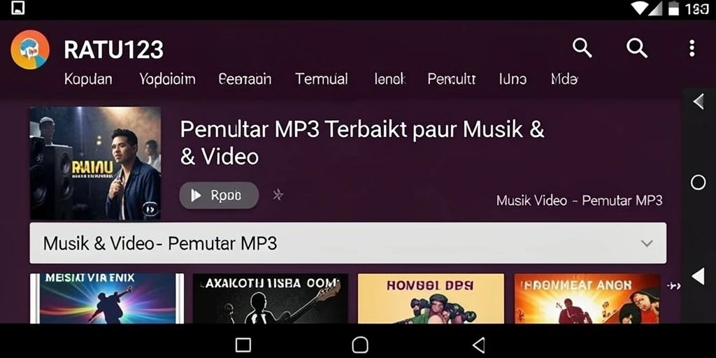 Tampilan antarmuka RATU123 yang menarik dan modern.