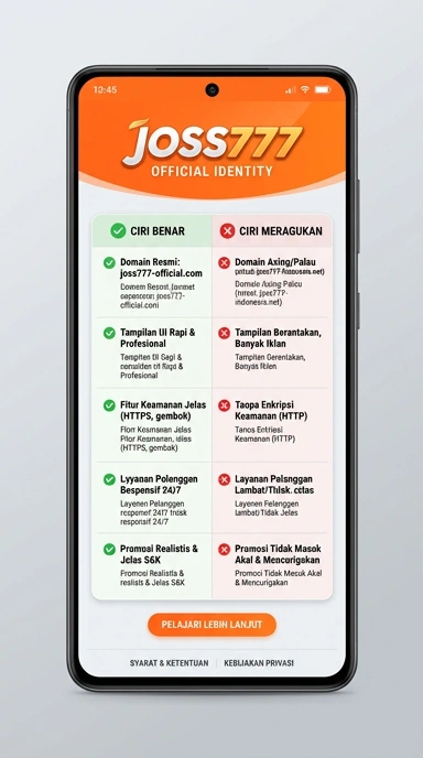 Kanal Resmi joss777 untuk Pengguna Android